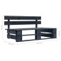 Garten-Paletten-Mittelsofa Schwarz Imprägniertes Kiefernholz Garten-Paletten-Mittelsofa Schwarz Imprägniertes Kiefernholz