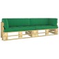 2-Sitzer-Palettensofa mit Kissen Grün Imprägniertes Kiefernholz 2-Sitzer-Palettensofa mit Kissen Grün Imprägniertes Kiefernholz