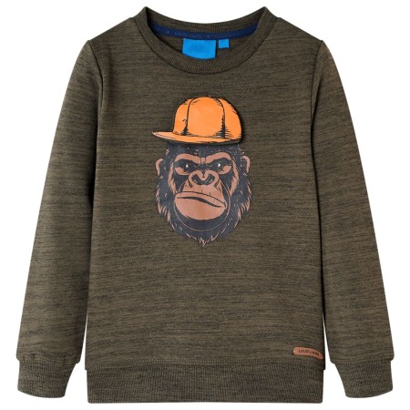 Kinder-Sweatshirt Dunkelkhaki Melange 116