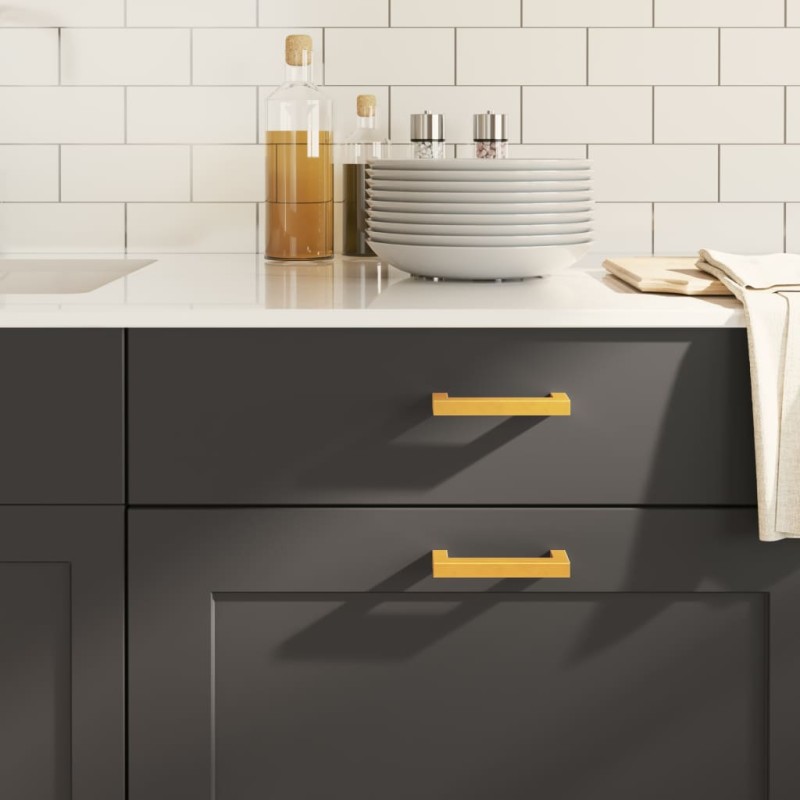 vidaXL Möbelgriffe 10 Stk. Golden 96 mm Edelstahl vidaXL Möbelgriffe 10 Stk. Golden 96 mm Edelstahl