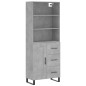 Highboard Betongrau 69,5x34x180 cm Holzwerkstoff Highboard Betongrau 69,5x34x180 cm Holzwerkstoff