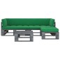 4-tlg. Paletten-Lounge-Set Grau Imprägniertes Kiefernholz 4-tlg. Paletten-Lounge-Set Grau Imprägniertes Kiefernholz