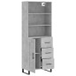 Highboard Betongrau 69,5x34x180 cm Holzwerkstoff Highboard Betongrau 69,5x34x180 cm Holzwerkstoff