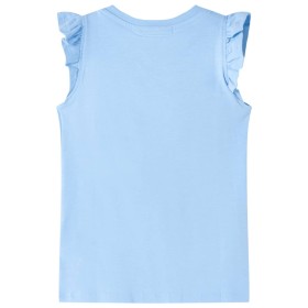 Kinder-T-Shirt mit Rüschenärmeln Hellblau 104