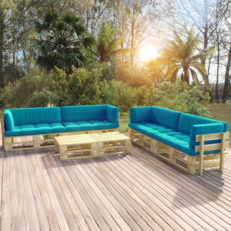 6-tlg. Paletten-Lounge-Set Grün Imprägniertes Kiefernholz
