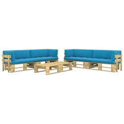 6-tlg. Paletten-Lounge-Set Grün Imprägniertes Kiefernholz