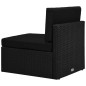 9-tlg. Garten-Lounge-Set mit Kissen Schwarz Poly Rattan 9-tlg. Garten-Lounge-Set mit Kissen Schwarz Poly Rattan