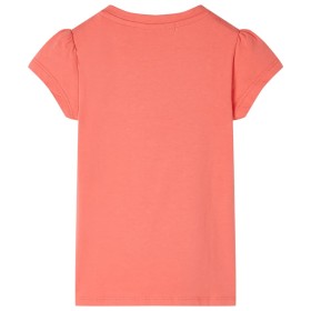 Kinder-T-Shirt mit Flügelärmeln Korallenrosa 128
