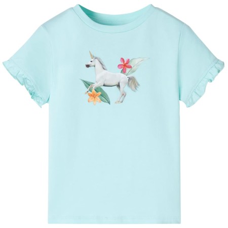 Kinder-Kurzarmshirt Hellblau 140