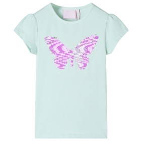 Kinder-T-Shirt mit Flügelärmeln Helles Minzgrün 140