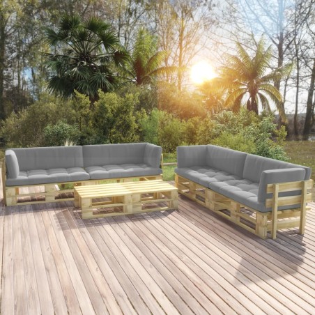 6-tlg. Paletten-Lounge-Set Grün Imprägniertes Kiefernholz