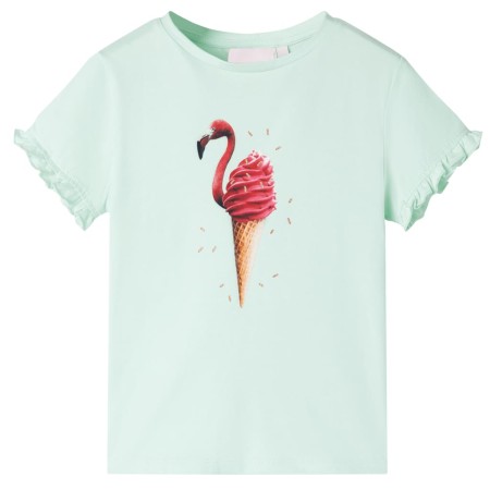 Kinder-T-Shirt Helles Minzgrün 116
