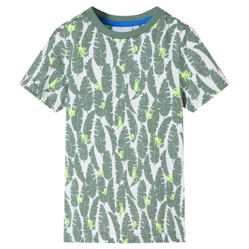 Kinder-T-Shirt Ecru und Dunkles Efeugrün 116 Kinder-T-Shirt Ecru und Dunkles Efeugrün 116