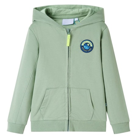 Kinder-Kapuzenpullover mit Reißverschluss Helles Khaki 116