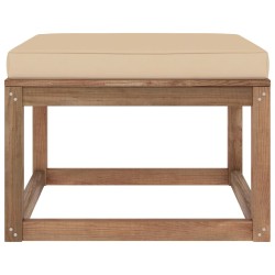 vidaXL Gartenhocker mit Beigen Kissen