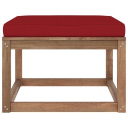 Outdoor-Fußhocker mit Kissen in Weinrot