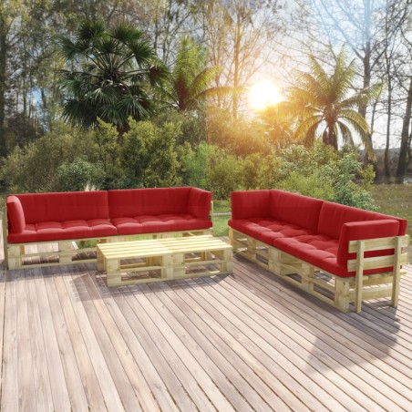 6-tlg. Paletten-Lounge-Set Grün Imprägniertes Kiefernholz