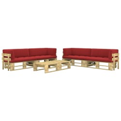 6-tlg. Paletten-Lounge-Set Grün Imprägniertes Kiefernholz