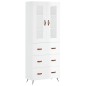 Highboard Hochglanz-Weiß 69,5x34x180 cm Holzwerkstoff Highboard Hochglanz-Weiß 69,5x34x180 cm Holzwerkstoff