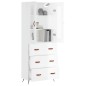 Highboard Hochglanz-Weiß 69,5x34x180 cm Holzwerkstoff Highboard Hochglanz-Weiß 69,5x34x180 cm Holzwerkstoff