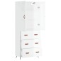 Highboard Hochglanz-Weiß 69,5x34x180 cm Holzwerkstoff Highboard Hochglanz-Weiß 69,5x34x180 cm Holzwerkstoff