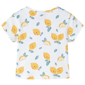Kinder-T-Shirt mit Bindesaum Ecru 116