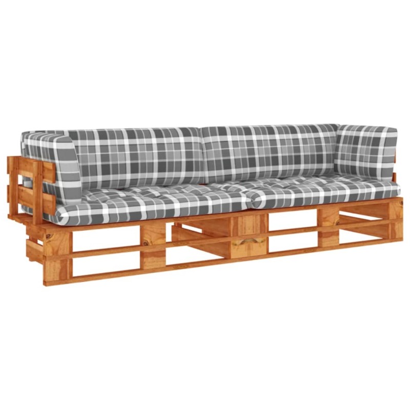 2-Sitzer-Palettensofa Honigbraun Imprägniertes Kiefernholz 2-Sitzer-Palettensofa Honigbraun Imprägniertes Kiefernholz