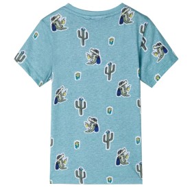 Kinder-T-Shirt Hellgrün Melange 116