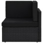 12-tlg. Garten-Lounge-Set mit Kissen Schwarz Poly Rattan 12-tlg. Garten-Lounge-Set mit Kissen Schwarz Poly Rattan