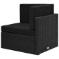 12-tlg. Garten-Lounge-Set mit Kissen Schwarz Poly Rattan 12-tlg. Garten-Lounge-Set mit Kissen Schwarz Poly Rattan