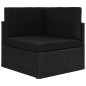 5-tlg. Garten-Lounge-Set mit Kissen Schwarz Poly Rattan 5-tlg. Garten-Lounge-Set mit Kissen Schwarz Poly Rattan
