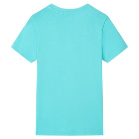 Kinder-Kurzarmshirt Aquablau 92