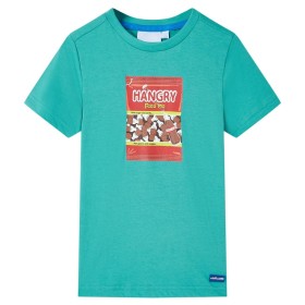Kinder-Kurzarmshirt Dunkles Minzgrün 116