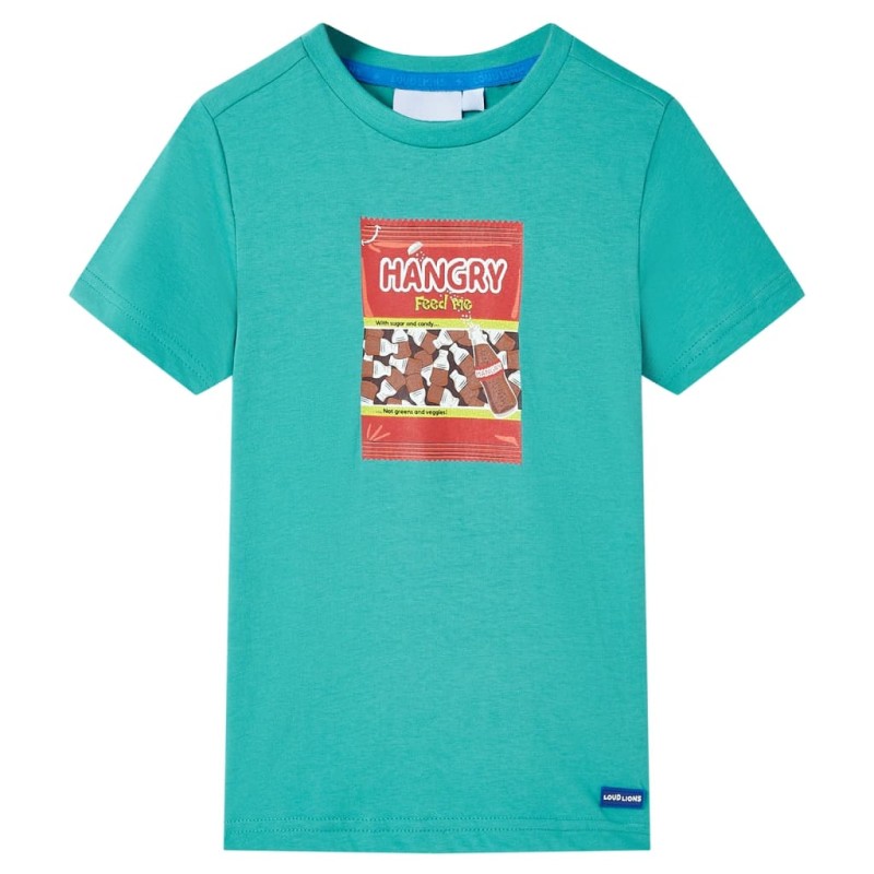 Kinder-Kurzarmshirt Dunkles Minzgrün 116 Kinder-Kurzarmshirt Dunkles Minzgrün 116