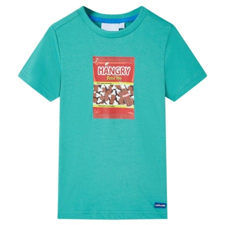 Kinder-Kurzarmshirt Dunkles Minzgrün 116