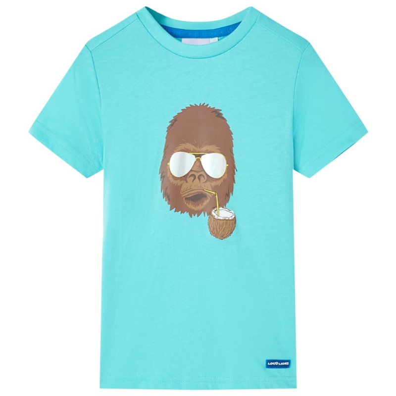 Kinder-Kurzarmshirt Aquablau 104 Kinder-Kurzarmshirt Aquablau 104