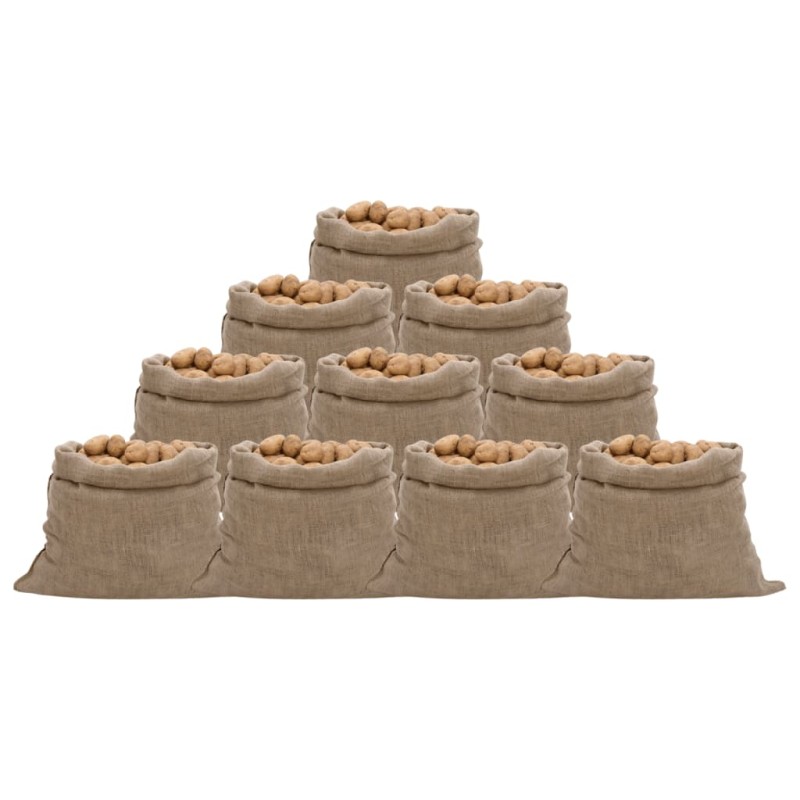 vidaXL Jutesäcke 10 Stk. 100x110 cm 100% Jute 220 g/m² vidaXL Jutesäcke 10 Stk. 100x110 cm 100% Jute 220 g/m²