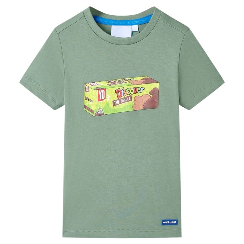 Kinder-Kurzarmshirt Khaki 128 Kinder-Kurzarmshirt Khaki 128