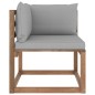 Outdoor-Ecksofa Paletten mit Kissen in Grau Outdoor-Ecksofa Paletten mit Kissen in Grau