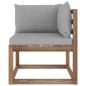 Outdoor-Ecksofa Paletten mit Kissen in Grau Outdoor-Ecksofa Paletten mit Kissen in Grau