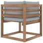 Outdoor-Ecksofa Paletten mit Kissen in Grau Outdoor-Ecksofa Paletten mit Kissen in Grau