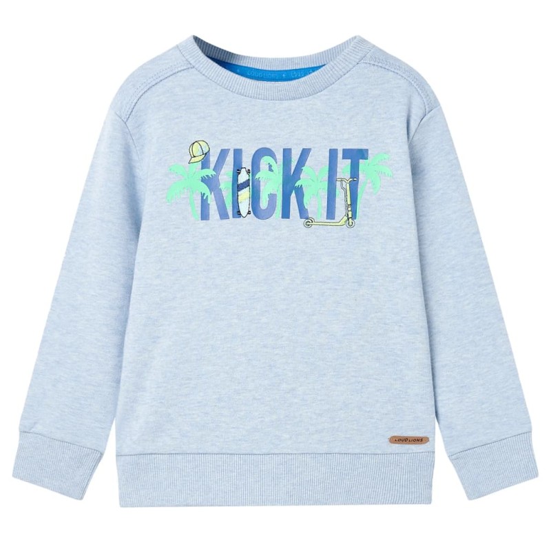 Kinder-Sweatshirt Hellblau Melange 128 Kinder-Sweatshirt Hellblau Melange 128