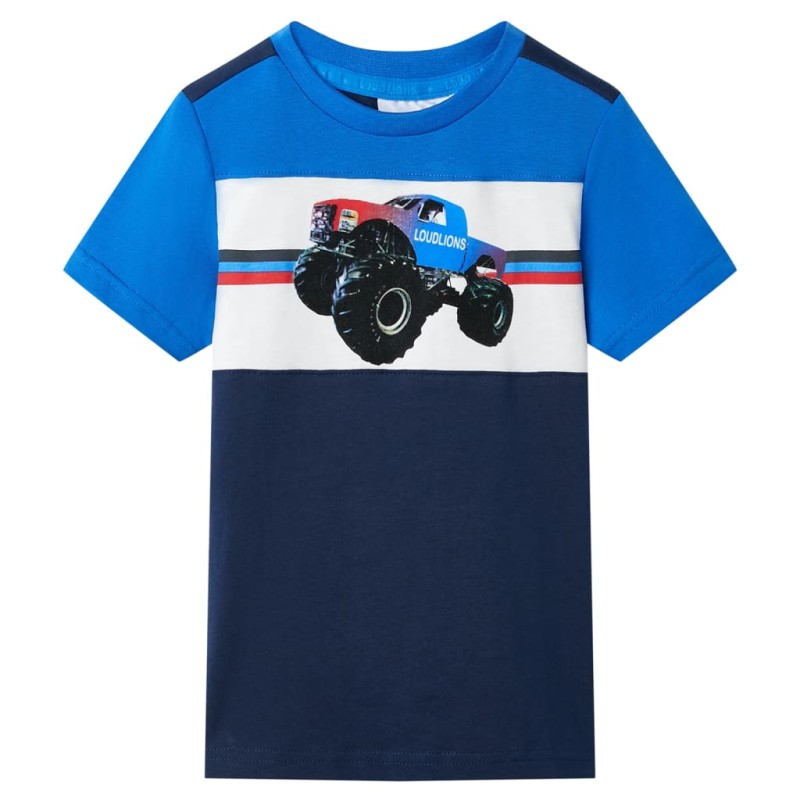 Kinder-T-Shirt Blau und Marineblau 140 Kinder-T-Shirt Blau und Marineblau 140