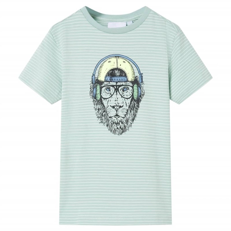 Kinder-T-Shirt mit Streifen Helles Minzgrün 140 Kinder-T-Shirt mit Streifen Helles Minzgrün 140