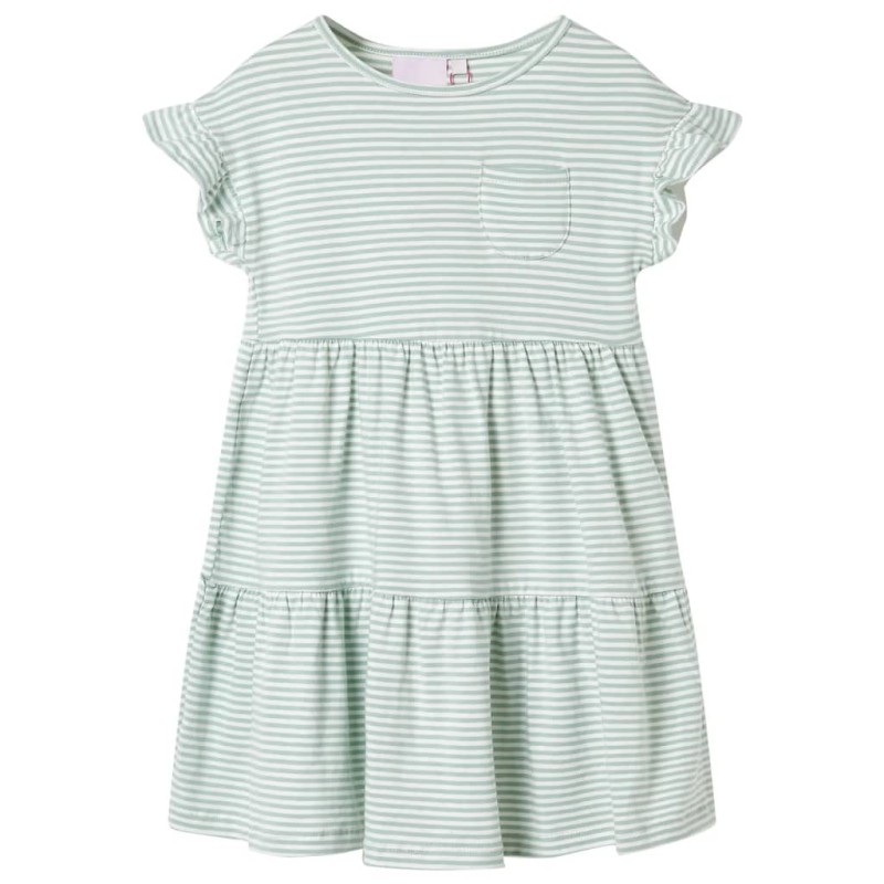 Kinderkleid mit Rüschenärmeln Minzgrün 140 Kinderkleid mit Rüschenärmeln Minzgrün 140