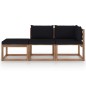 3-tlg. Garten-Lounge-Set aus Paletten mit Kissen Kiefernholz 3-tlg. Garten-Lounge-Set aus Paletten mit Kissen Kiefernholz