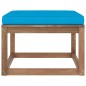 Outdoor-Fußhocker mit Kissen in Hellblau Outdoor-Fußhocker mit Kissen in Hellblau