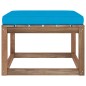 Outdoor-Fußhocker mit Kissen in Hellblau Outdoor-Fußhocker mit Kissen in Hellblau