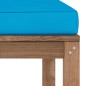 Outdoor-Fußhocker mit Kissen in Hellblau Outdoor-Fußhocker mit Kissen in Hellblau