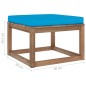 Outdoor-Fußhocker mit Kissen in Hellblau Outdoor-Fußhocker mit Kissen in Hellblau